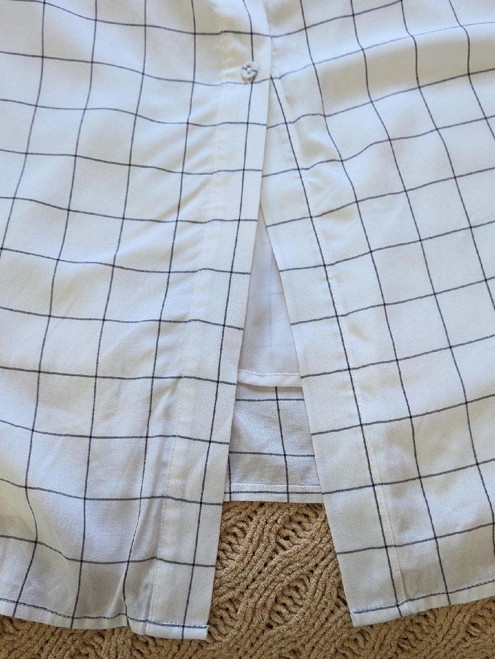 Charles Henry Ivory Checkered/Grid Off-the-Shoulder Midi Dress - Size XL - Picture 8 of 13